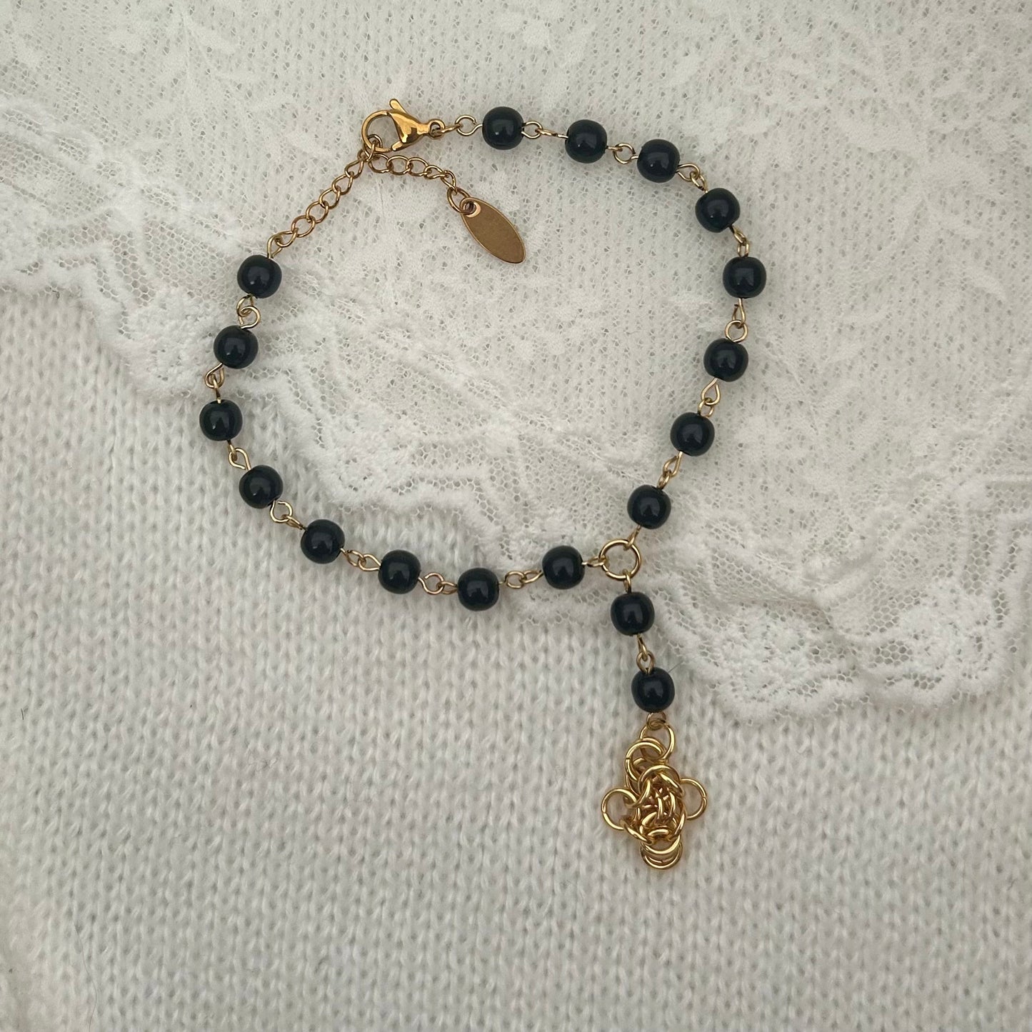 Bella drop charm anklet (gold)