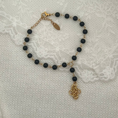 Bella drop charm anklet (gold)