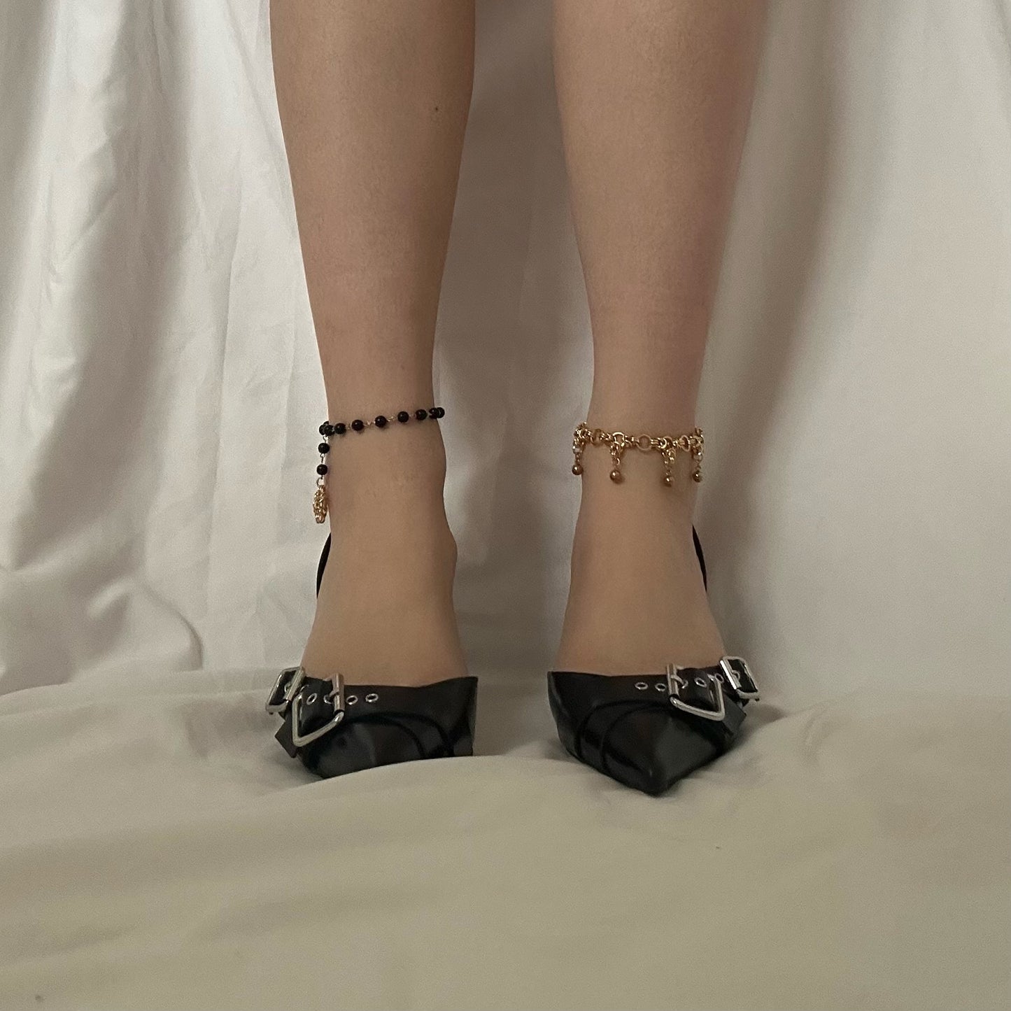 Bella drop charm anklet (gold)