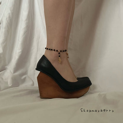 Bella drop charm anklet (gold)